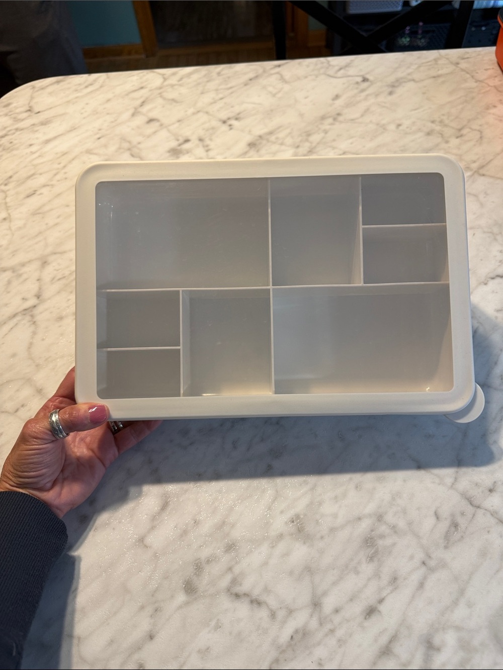 White Plastic Multi-Compartment Organizer Bento Box Snack Tray Like New